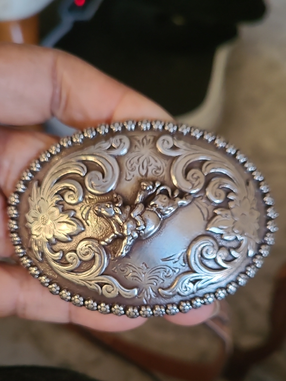 Nocona Tan Leather Western Belt with Embossed Branding - Picture 8 of 8